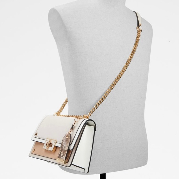 ALDO Byworth Crossbody Bag Cream Tan White Gold - Picture 4 of 8